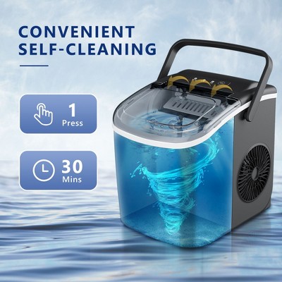 Simzlife Compact Black Countertop Bullet Ice Maker with Auto-Cleaning Function