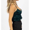 Women's VELVET RUFFLED CROPPED TOP - Blue Blush - 3 of 4