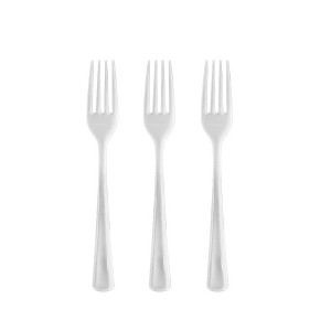 Exquisite Solid Color Plastic Disposable Forks-50 Pack - 1 of 4