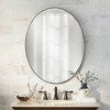 Noble Park Aryn Oval Vanity Decorative Wall Mirror Modern Matte Black Metal Frame 23 1/2" Wide for Bathroom Bedroom Living Room Office Home Entryway - 2 of 4