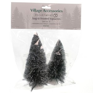 Department 56 Accessory 5.0 Inch Bag-O-Frosted Topiaries Trees St/2 Village Accessories Village Accessories - 1 of 2