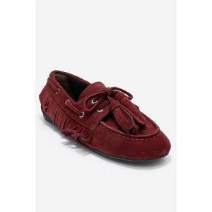 Fenora - Burgundy Genuine Leather Fringed Tassel Loafer (Women) | Forever & Always Shoes - 1 of 4