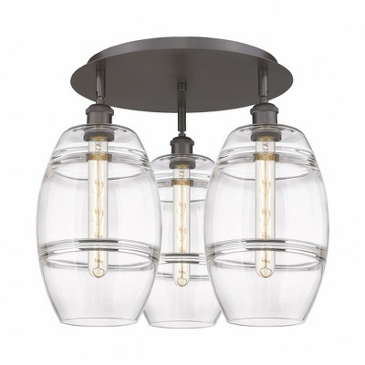 Vaz - 3 Light Flush Mount In Industrial Style-10.88 Inches Tall and 19.75 Inches Wide