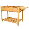 Grungis Raised Planters for Outdoor Plants with Drainage Holes,Mobile Customizable Wood Planter with Elevated 8 Pocket Herb - 2 of 4