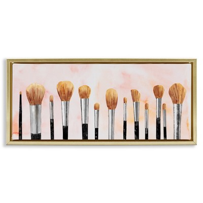 Stupell Industries Pink Makeup Brush Collection, 25" x 11"