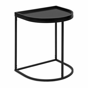 Kate and Laurel Dorrah Half Circle MDF Side Table, 18x16x22, Black - 1 of 4