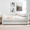 Sapphtopaz Twin Size Daybed with Corduroy Upholstered Sofa Bed with Pull-Out Bed and Wood Slats Support Beds for Apartment, Bedroom - 4 of 4