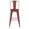 Flash Furniture Carly Commercial Grade 30" High Metal Indoor-Outdoor Bar Height Stool with Back and Polystyrene Seat - 3 of 4