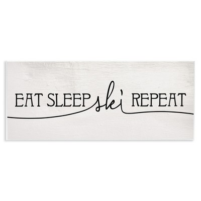 Stupell Industries Eat Sleep Ski Repeat Phrase, 17" x 7"