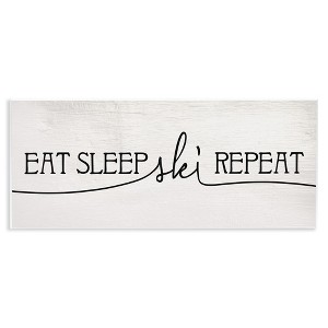 Stupell Industries Eat Sleep Ski Repeat Phrase, 17" x 7" - 1 of 4