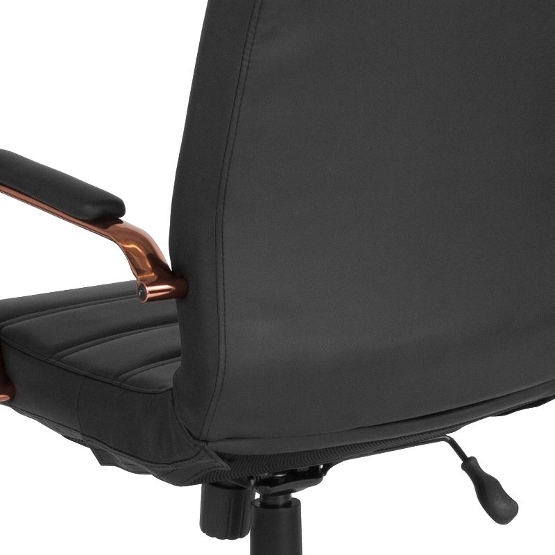 Emma and Oliver Mid-Back Executive Swivel Office Chair with Metal Frame and Arms, 6 of 14