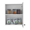 GlasFlength Kitchen Storage 1 Door Kitchen Wall Cabinet Internal Shelves Cabinet Storage Cupboard for Kitchen, White, 13.1"*19.7"*23.6" - 4 of 4