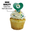 Norfolk State University Primary Logo Heart Love Cupcake Picks Toppers Decoration Set of 6 - 3 of 4
