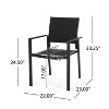 GDFStudio Nicole Outdoor Mesh and Aluminum Modern Dining Chairs with Wood Armrests - 3 of 4