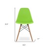 HomeRoots Green And Natural Heavy Duty Plastic And Wood Dining Side Chair - 3 of 4
