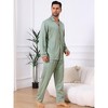 INSPIRE CHIC Men's 2 Pieces Long Sleeve Button Down Pocket Pattern Pajamas Set - 2 of 4