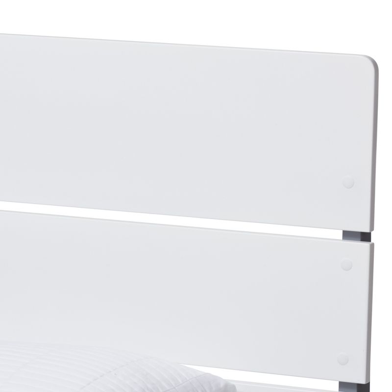 Twin Nereida Modern Classic Mission Style Finished Wood Platform Bed White/Gray - Baxton Studio, 5 of 10
