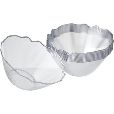 Silver Spoons Dip and Sauce Bowls, Heavy Duty Disposable Plates, 5” - (10 PC), Baroque Collection