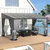 ALAULM 10’ x 14’ Wall Mount Gazebo Outdoor Pergola, Lean to Gazebo Canopy Awnings with Sloped Roof and Steel Frame - 2 of 4