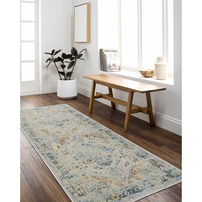 Hauteloom Ezri Hallway, Kitchen Machine Washable Runner Rug - Traditional