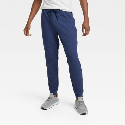 Men's Textured Fleece Joggers - All In Motion™ Navy Blue S : Target