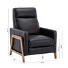Top Grain Leather Exposed Wood Frame Recliner with High Back and Pocket Coil Seating - 3 of 4