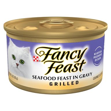 Purina Fancy Feast Grilled Gourmet Wet Cat Food Seafood Feast In Gravy - 3oz
