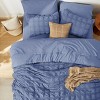 Bedsure | 7 Pcs Bedding Set in Textured White Plaid Seersucker - 3 of 4