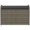 vidaXL Storage Bench with Cushion Gray 31.5"x20.1"x20.5" Poly Rattan - 4 of 4