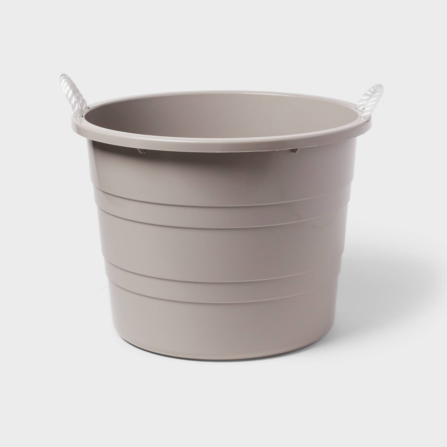 Plastic Kids' Storage Bin with Woven Handles Gray - Pillowfort™