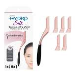 Schick Hydro Silk Exfoliating Dermaplaning Professional Style Wand - 1 Handle and 6 Replacement Refill Blades