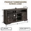 TV Stand for 65+ Inch TV, 33" Tall Farmhouse Entertainment Center with Sliding Barn Door, Wood TV Consoles for Living Room - 3 of 4