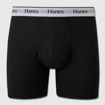 Hanes Originals Premium Men's Supersoft Boxer Briefs 2pk - Black L