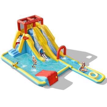 Costway 7 in 1 Inflatable Dual Slide Water Park Climbing Bouncer