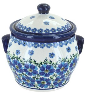 Blue Rose Polish Pottery 1096 Zaklady Small Canister - 1 of 2