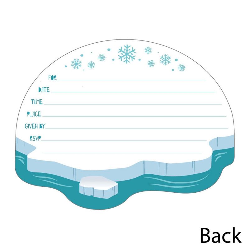 Big Dot of Happiness Arctic Polar Animals - Shaped Fill-in Invites - Winter Baby Shower or Birthday Party Invitation Cards with Envelopes - Set of 12, 3 of 7