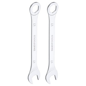 Unique Bargains CR-V 6-Point Ended Box 15 Degree Offset Open End Metric Thin Combination Wrench 2 Pcs - 1 of 4