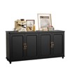 Bella Depot Mid Century Modern 60" Sideboard Cabinet with Adjustable Shelves and 4 Doors - 3 of 4