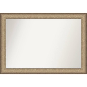 41" x 29" Non-Beveled Elegant Brushed Bathroom Wall Mirror Bronze - Amanti Art: Rectangle, Polystyrene Frame, Wall Mounted - 1 of 4