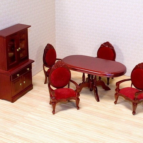 Melissa Doug Classic Wooden Dollhouse Dining Room Furniture 6pc