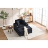 42.1'' Wide Stripe Corduroy Chaise Lounge Chair with Storage Armrest, Movable Ottoman, and Cup Holders, Detachable Cushions Deep Seat - 3 of 4