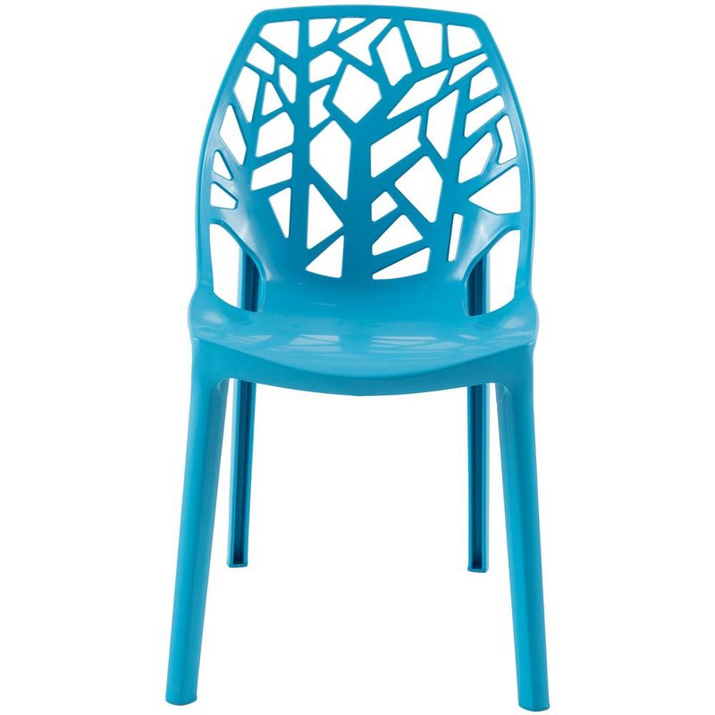 LeisureMod Cornelia Modern Plastic Dining Chair with Cut-Out Tree Design, 2 of 8
