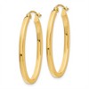 Black Bow Jewelry 2mm x 29mm 14k Yellow Gold Square Tube Oval Hoop Earrings - 2 of 4