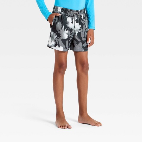 Art Class Boys' Shadow Palm Swim Trunks with Built in Boxers - art class™ Black XL