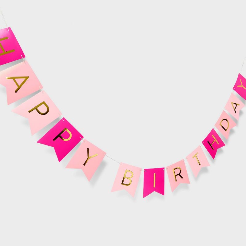 Hot Pink Happy Birthday Banner - Spritz&#8482;, 1 of 6