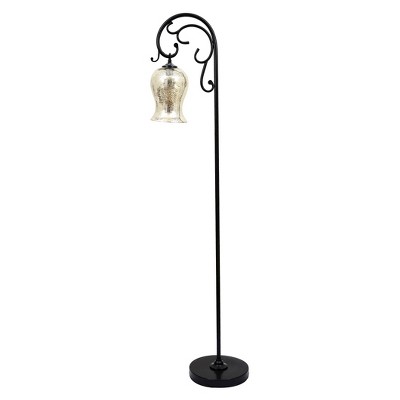 64" Textured Floor Lamp with Mercury Glass Shade Bronze - J.Hunt