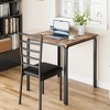 Dining Table for 2, Small Table and Chairs Set of 2, Dinette Set for 2, Square Dinner Table Set, 3 Piece Kitchen & Dining Room Sets for Small Space - 3 of 4