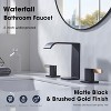 Mixxidea Waterfall Bathroom Sink Faucet 3 Hole, 8 inch with Pop Up Drain Matte Black & Rose Gold - 2 of 3
