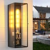 C Cattleya 2-Pack Brass Outdoor Wall Light Fixtures with Tempered Clear Glass Shade - 2 of 4