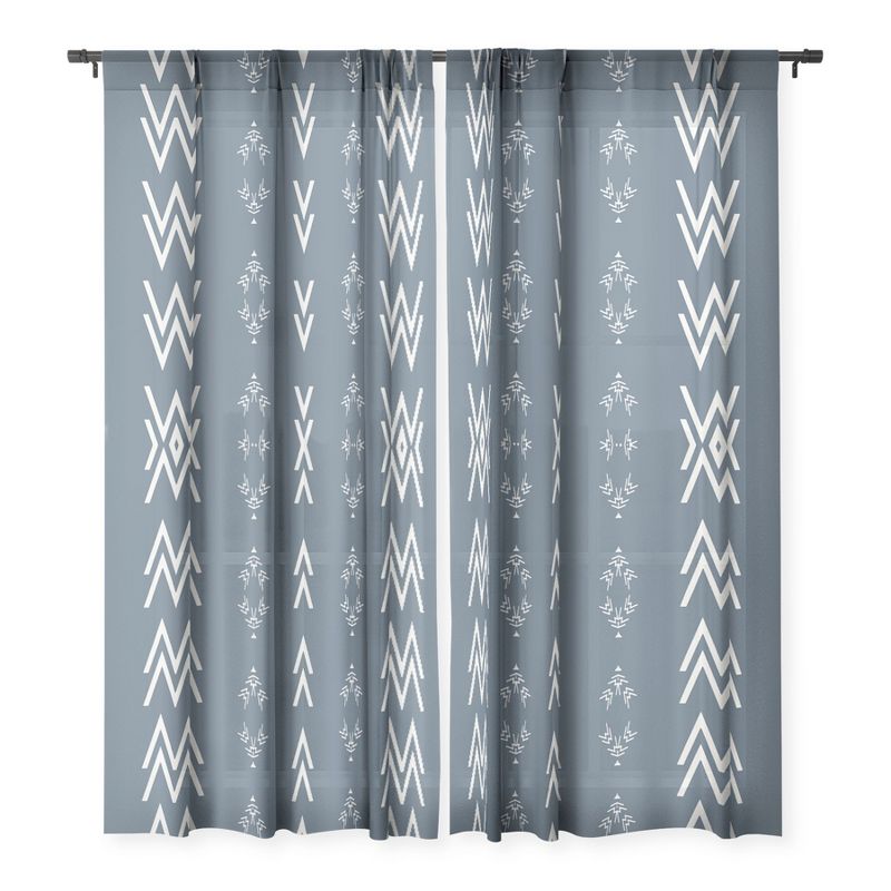 Sheila Wenzel Ganny Minimal Blue Mudcloth Single Panel Sheer Window Curtain - Deny Designs, 3 of 7
